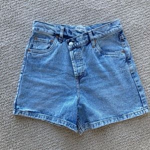 High rise denim shorts
